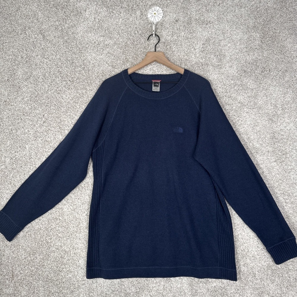 The‎ North Face Wool Blend Pullover Sweater Blue Knit Casual XL